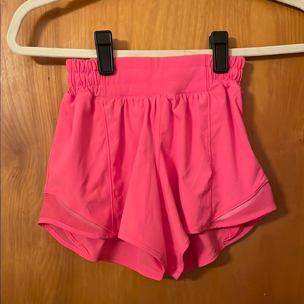 Lululemon Pink High-Waisted Athletic Shorts